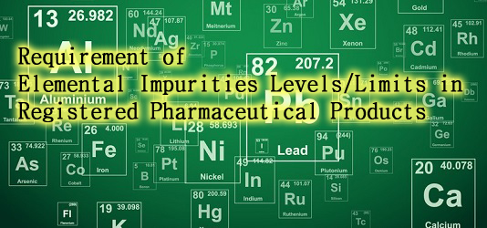 Requirement of Elemental Impurities Levels/Limits in Registered Pharmaceutical Products