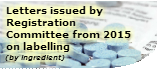 Letter issued by Registration Committee from 2015 on labelling (by ingredient)